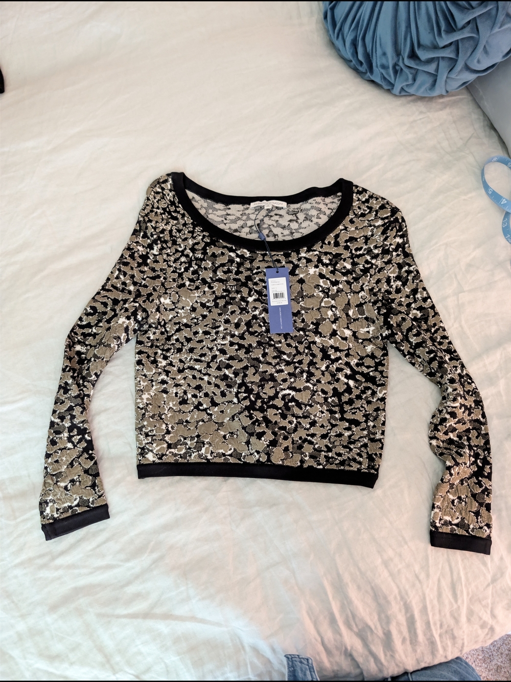 Rebecca Minkoff NWT Gwen Cropped Knit Sweater Green Multi S